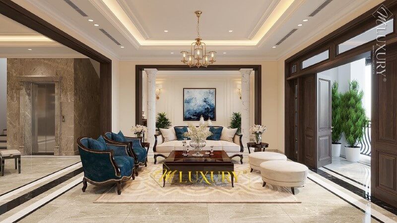 Bố trí nội thất phòng khách biệt thự cao cấp, đẹp