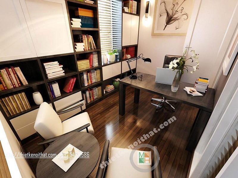 Mẫu kệ sách gỗ công nghiệp hiện đại cho phòng làm việc